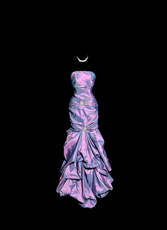 High-end purple strapless fitted waist slim-fitting ball gown with a full skirt R6684