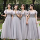 Gray purple slim waist elegant ball gown, bridesmaid dress R6003