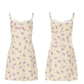 French floral suspender short dress R2711