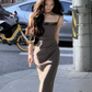 Summer New Elegant Lace Dresses Spaghetti Straps Evening Party Prom Vestidos        S5401