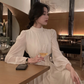 Vintage Women Midi Evening Dress Puff Sleeve       S5419