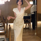 Summer Fashion Elegant Dress Long Sexy Evening Party Pleated Dresses       S5406