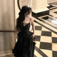 Elegant solid color princess evening party dress, black graduation dress     S5397