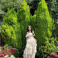 Apricot one-shoulder gentle cake dress homecoming dress R4004