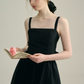 Black Cami Mini Dress Women With Back Bow Detail And Open Back R9475
