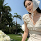 Coquette White Linen-Blend Mini Dress with Matching Headscarf R9342