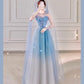 A Line Ombre Tulle Sequin Long Evening Gowns Party Prom Dresses   S6944