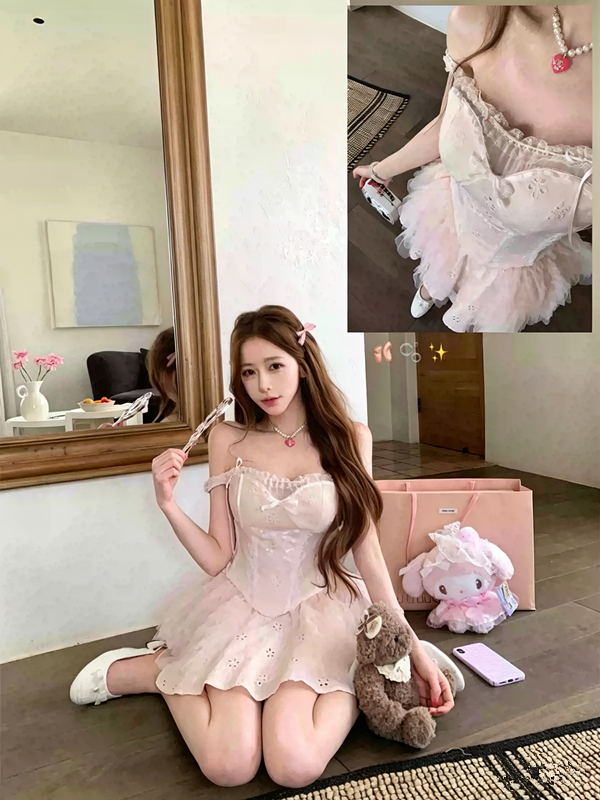Balletcore Strapless Corset Tutu Mini Dress R9160