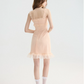 French Vacation Pink Cami Dress Ruffle Trim Mini Dress Summer Slim Party Dress R9465