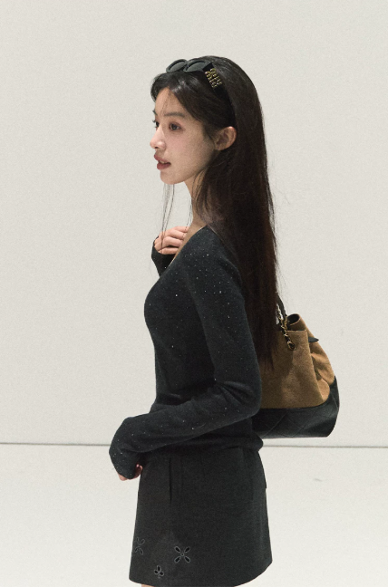 Summer New Arrival Sparkly Knit Mini Dress Women V-Neck Lace Patchwork Slim Dress R9371