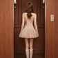 Balletcore Cami Strap Tutu Mini Dress with Lace Trim & Bow Detail R9148