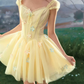 Romantic Princess Tulle Mini Dress Sweetheart Neck Lace Trim 3D Flower Applique Satin R9192