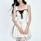 Romantic Sweetheart Neckline Dress With Satin Bow And Lace Underskirt R9440