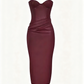 Elegant Pink Satin Strapless Long Dress with Tie Back Detail R9136