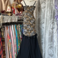 Leopard print suspenders slim waist hip fishtail sexy long skirt ball gown R6169