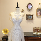 White strapless lace fitted long wedding dress R6568