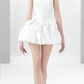 White tube top slim waist temperament puffy princess skirt homecoming dress R4793