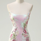 Light pink strapless fitted mermaid skirt ball gown, bridal gown R8641