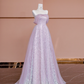Light purple strapless, fitted A-line long ball gown/bridal dress R8423