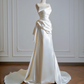 White strapless fitted long ball gown/bridal dress R8141