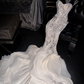 White halter-neck, fitted, bodycon, long, sexy ball gown/bridal dress R8705