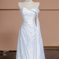 White strapless fitted long ball gown/bridal dress R8307