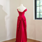 Red off-the-shoulder fitted long ball gown/bridal dress R8479
