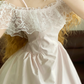 Light Pink Off-the-Shoulder Waist-Cinched Puffball Skirt Ball Gown, Bridal Gown R7339
