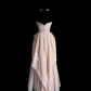 Light pink strapless fitted waist elegant long ball gown R6648