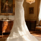 White strapless fitted long ball gown R6728
