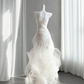 White strapless fitted long ball gown/bridal dress R8854
