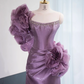Purple strapless fitted long ball gown R8974