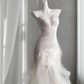 White strapless fitted long ball gown/bridal dress R8854