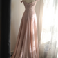 Light pink off-shoulder fitted long ball gown R6688