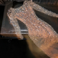 Light pink long-sleeved fitted ball gown, bridal dress R8794