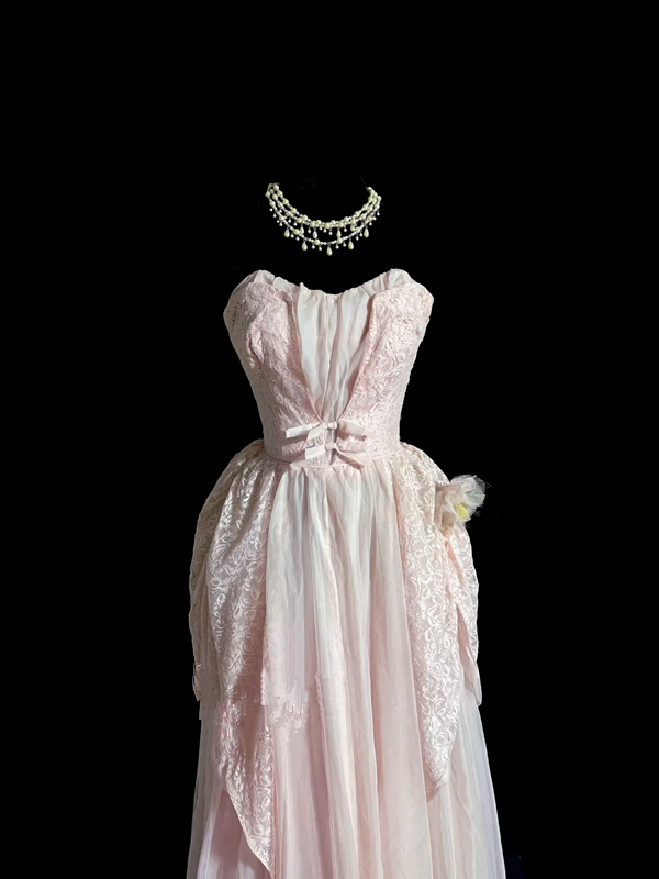 Light pink strapless fitted waist elegant long ball gown R6648