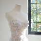 Off-white strapless fitted waist bodycon long ball gown, bridal dress R8453