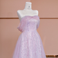 Light purple strapless, fitted A-line long ball gown/bridal dress R8423