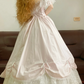 Light Pink Off-the-Shoulder Waist-Cinched Puffball Skirt Ball Gown, Bridal Gown R7339