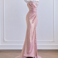 Light pink strapless fitted waist elegant floral pattern long ball gown/bridal dress R8278