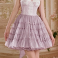 Light purple halter top, slim waist, long skirt, princess skirt, homecoming dress R4548
