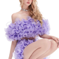 Purple one-shoulder tube top tight mini skirt suit homecoming dress R4386
