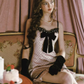 Chic Party Corset Mini Dress Off Shoulder Lace Trim Rose Detail R9196