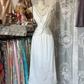 White sleeveless fitted waist elegant ball gown R7487