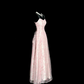 Pink floral print halter-neck fitted A-line prom dress R6608