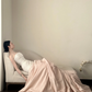 White strapless, waist-cinched, slim-fit top with a light pink long skirt, elegant prom dress R7954