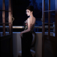 Black Strapless Ruched-Waist Bodycon Mermaid Prom Dress R7087