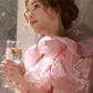 Pink floor-length ball gown with a cinched waist and slim fit, exuding elegance; bridal gown R7280