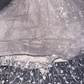 White tank top with beaded lace-up fitted long ball gown R6887
