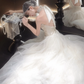 White lace elegant halter neck slim waist long dress bridal gown R6049